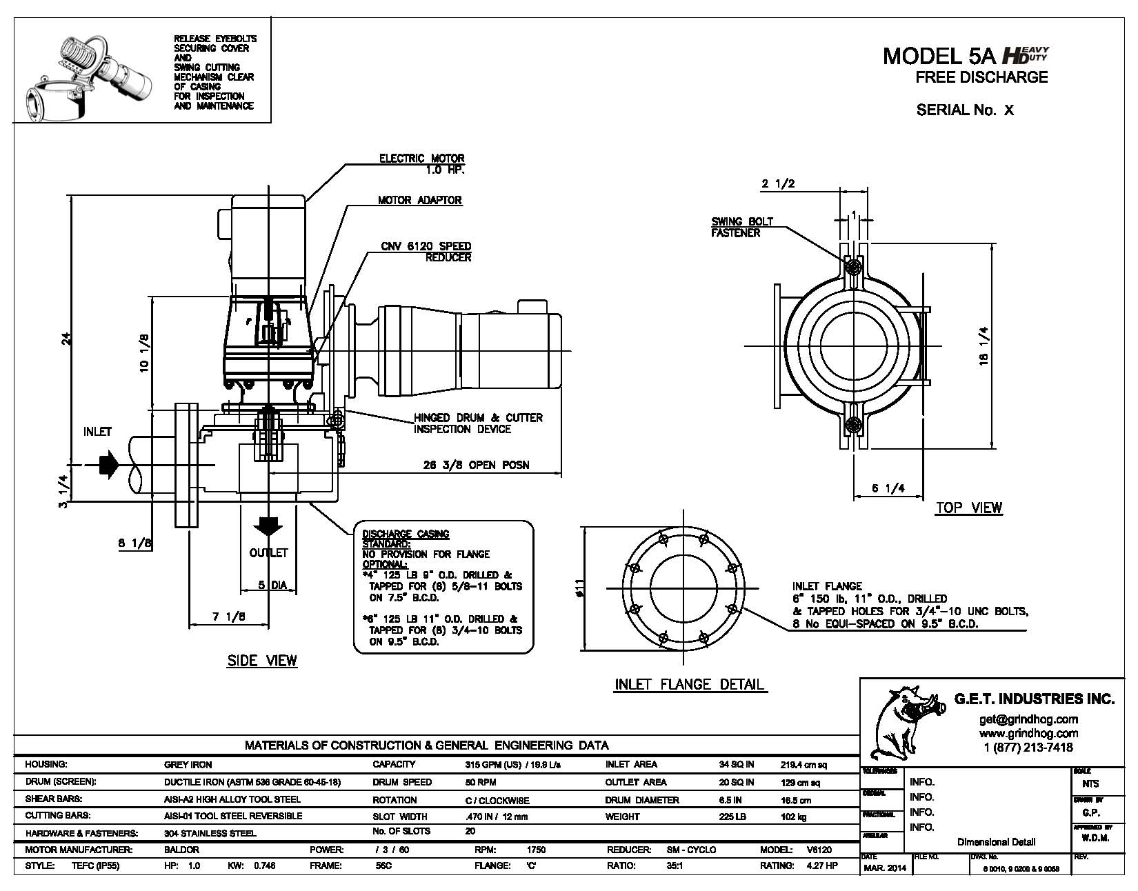 data drawing for Model 5A